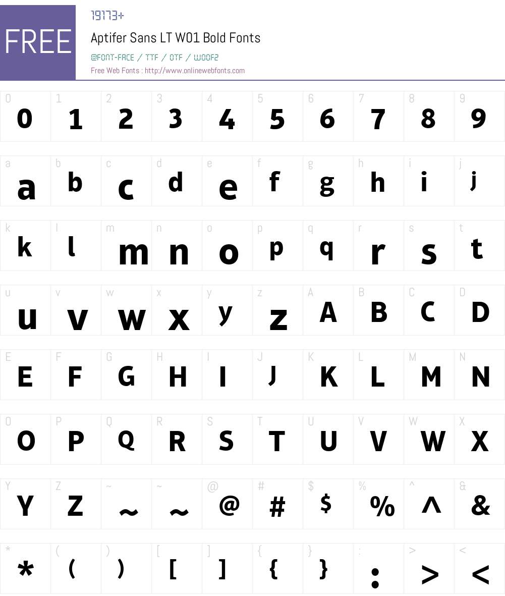 AptiferSansLTW01-Bold Font Screenshots