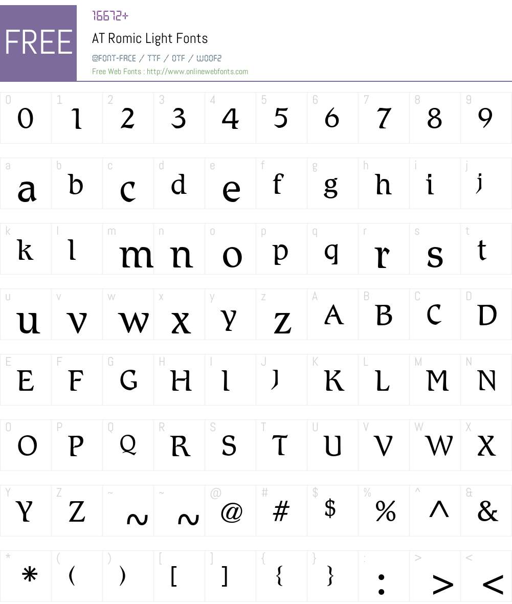 ATRomic Font Screenshots