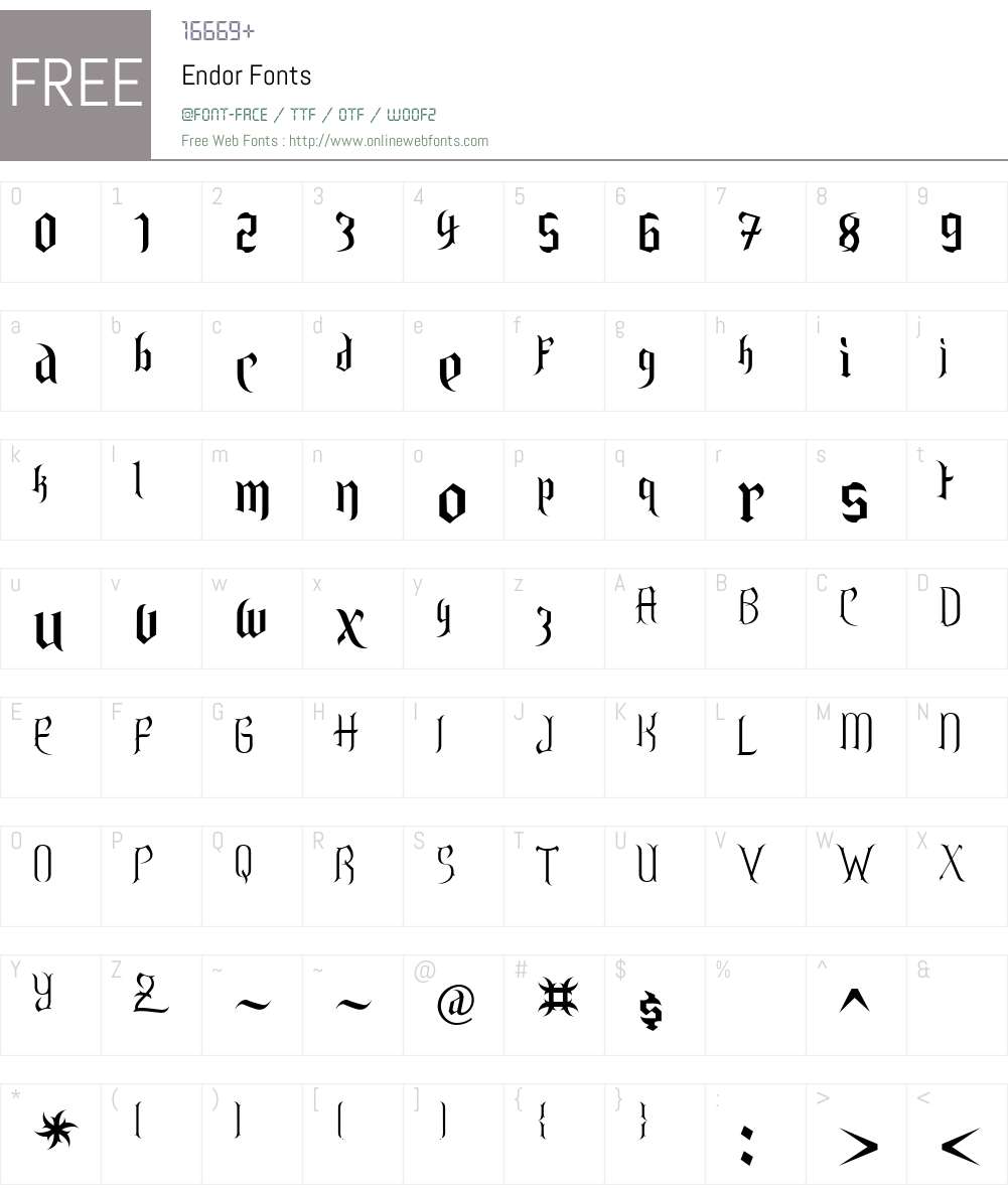 Endor Font Screenshots