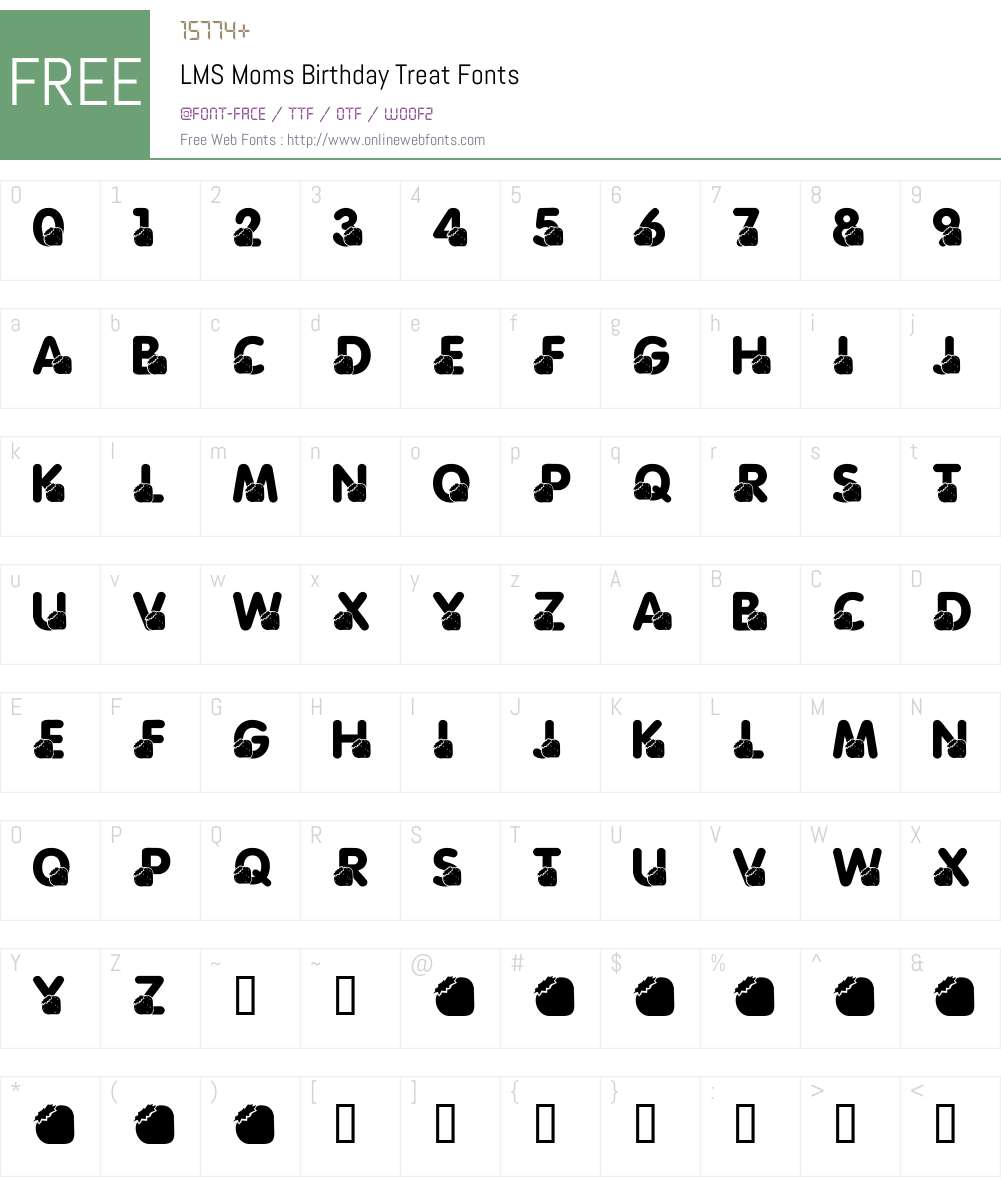 LMS Moms Birthday Treat Font Screenshots