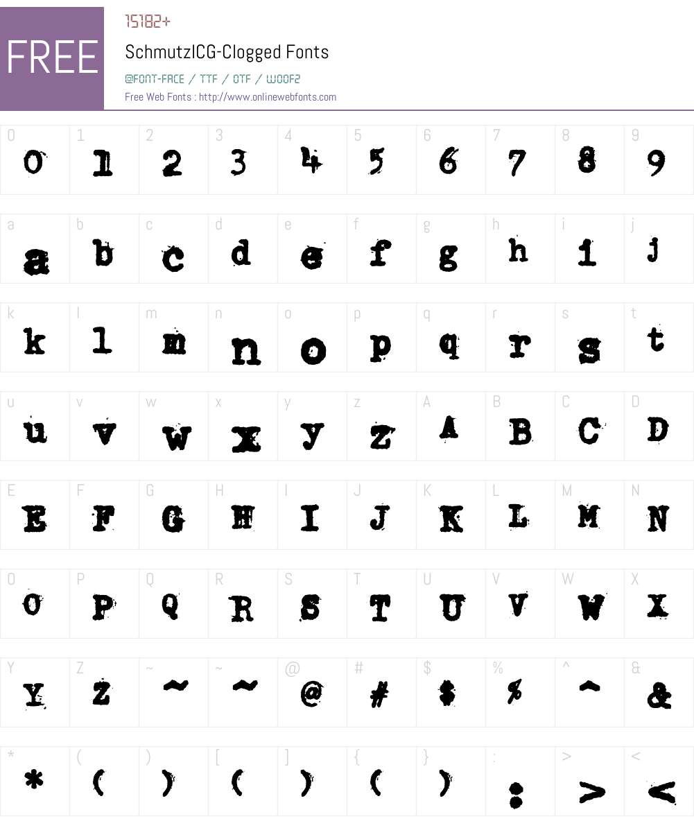 SchmutzICG Font Screenshots