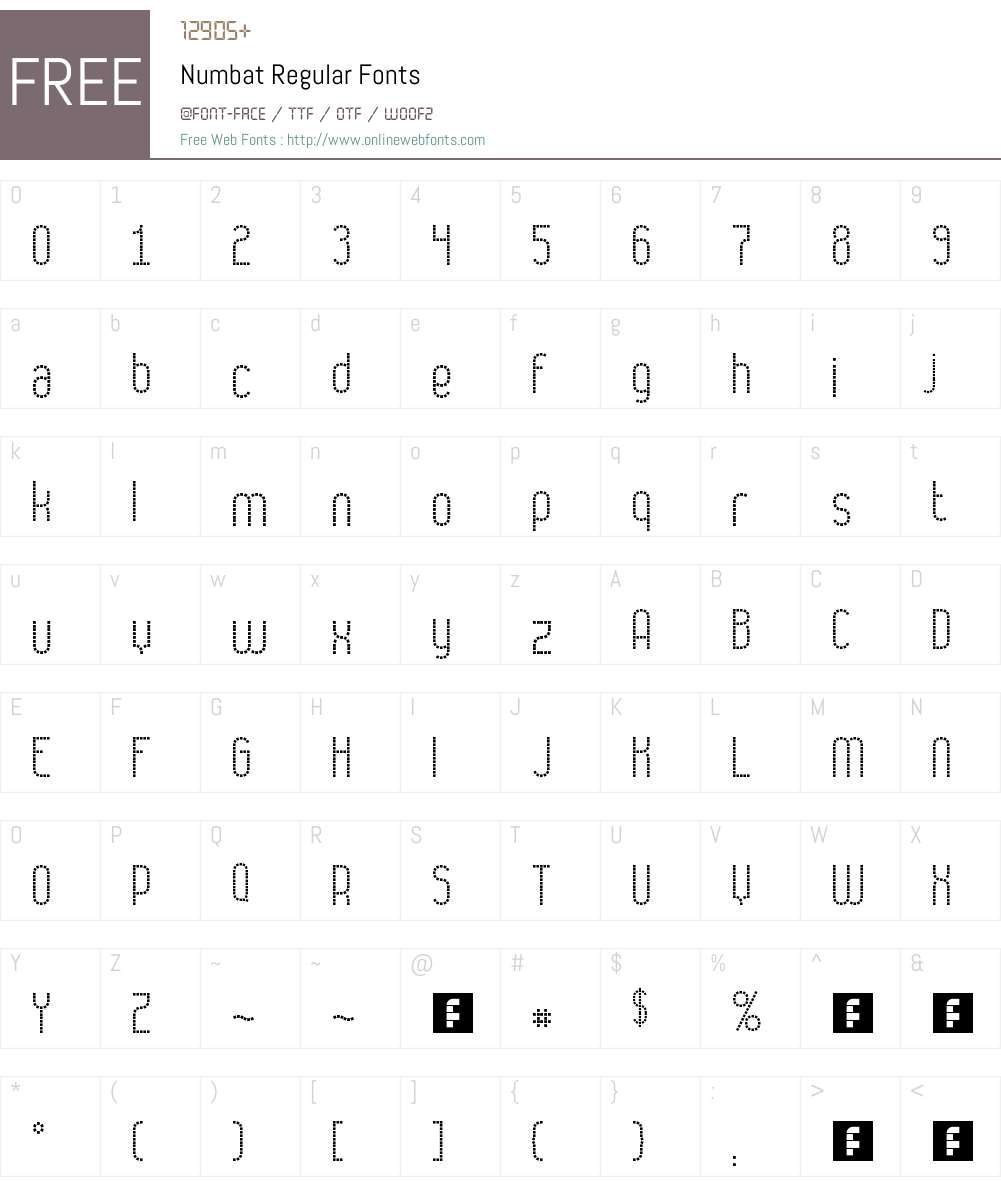 Numbat Font Screenshots
