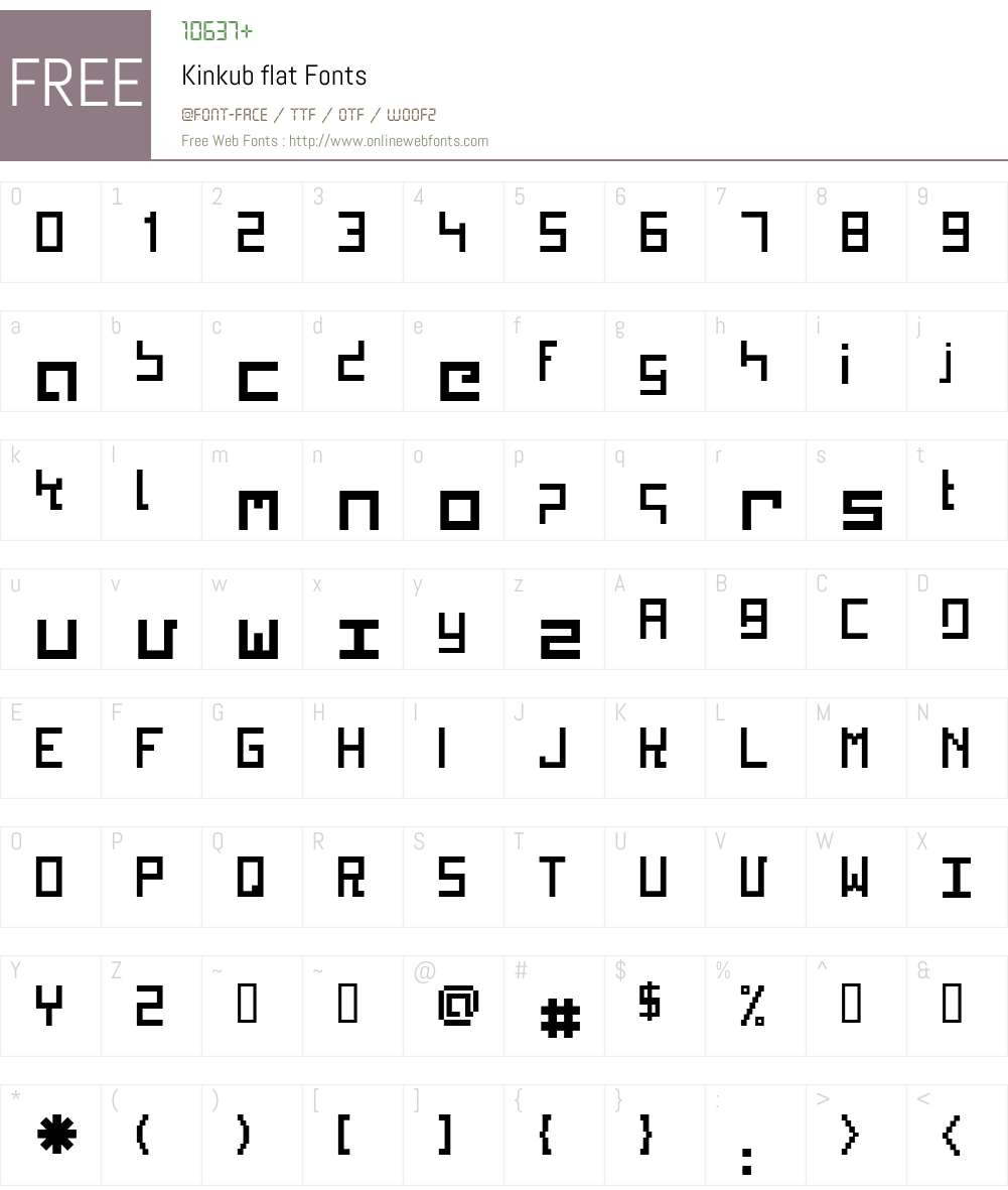 Kinkub flat Font Screenshots