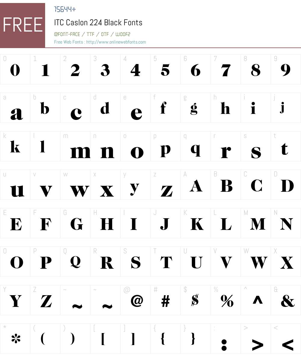 ITC Caslon 224 Font Screenshots