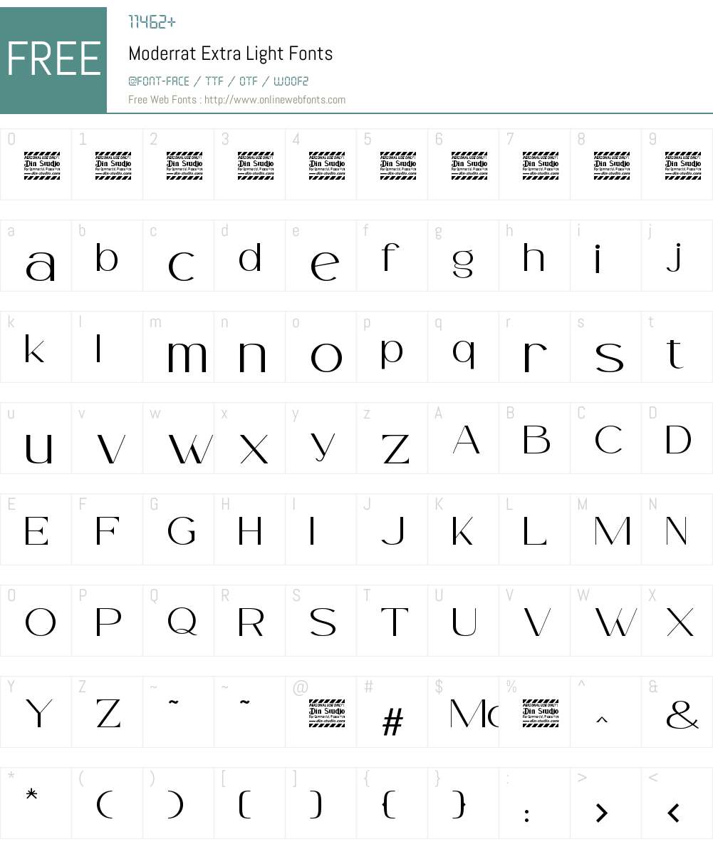 Moderrat Personal Use Font Screenshots