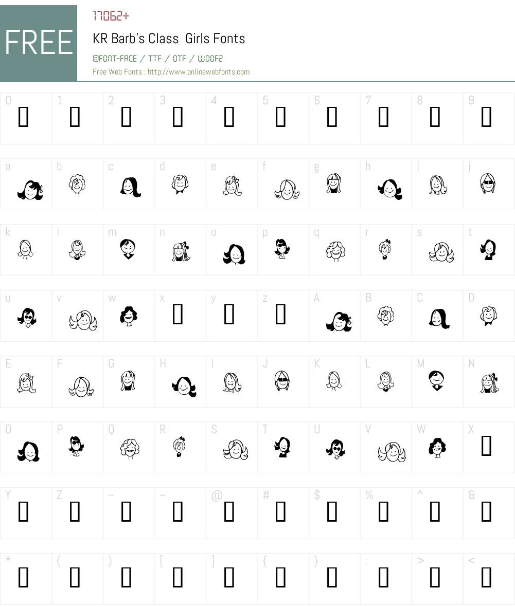 KR Barb's Class Girls Font Screenshots