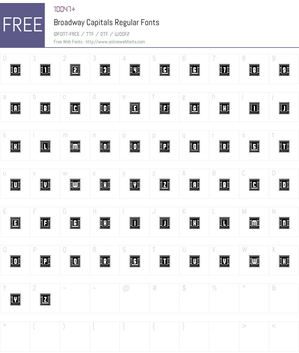 Broadway Capitals Font Screenshots