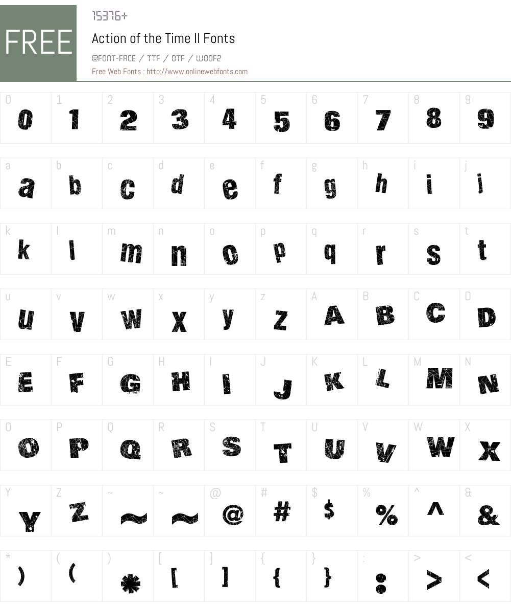 Action of the Time II Font Screenshots