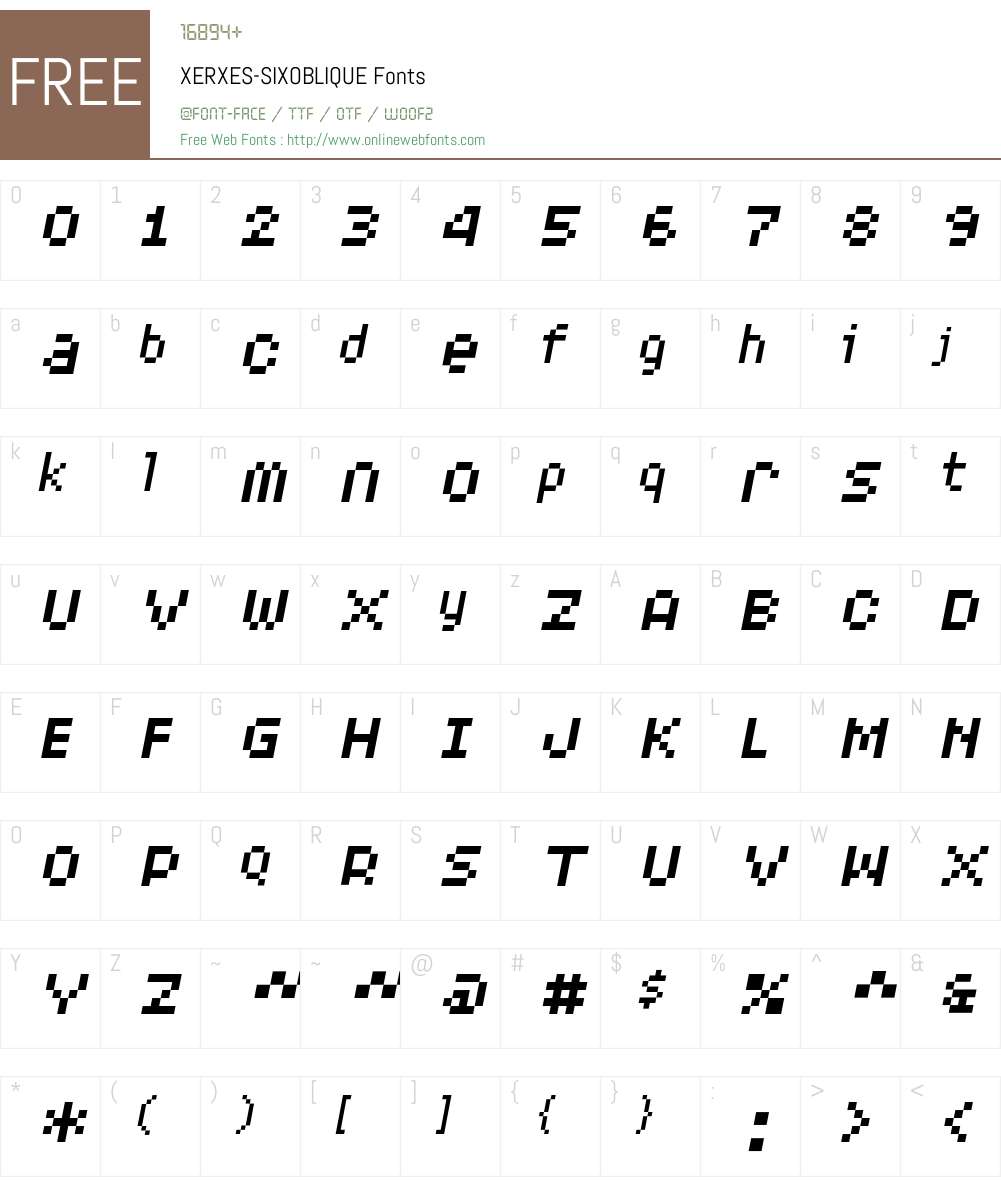 XERXES Font Screenshots