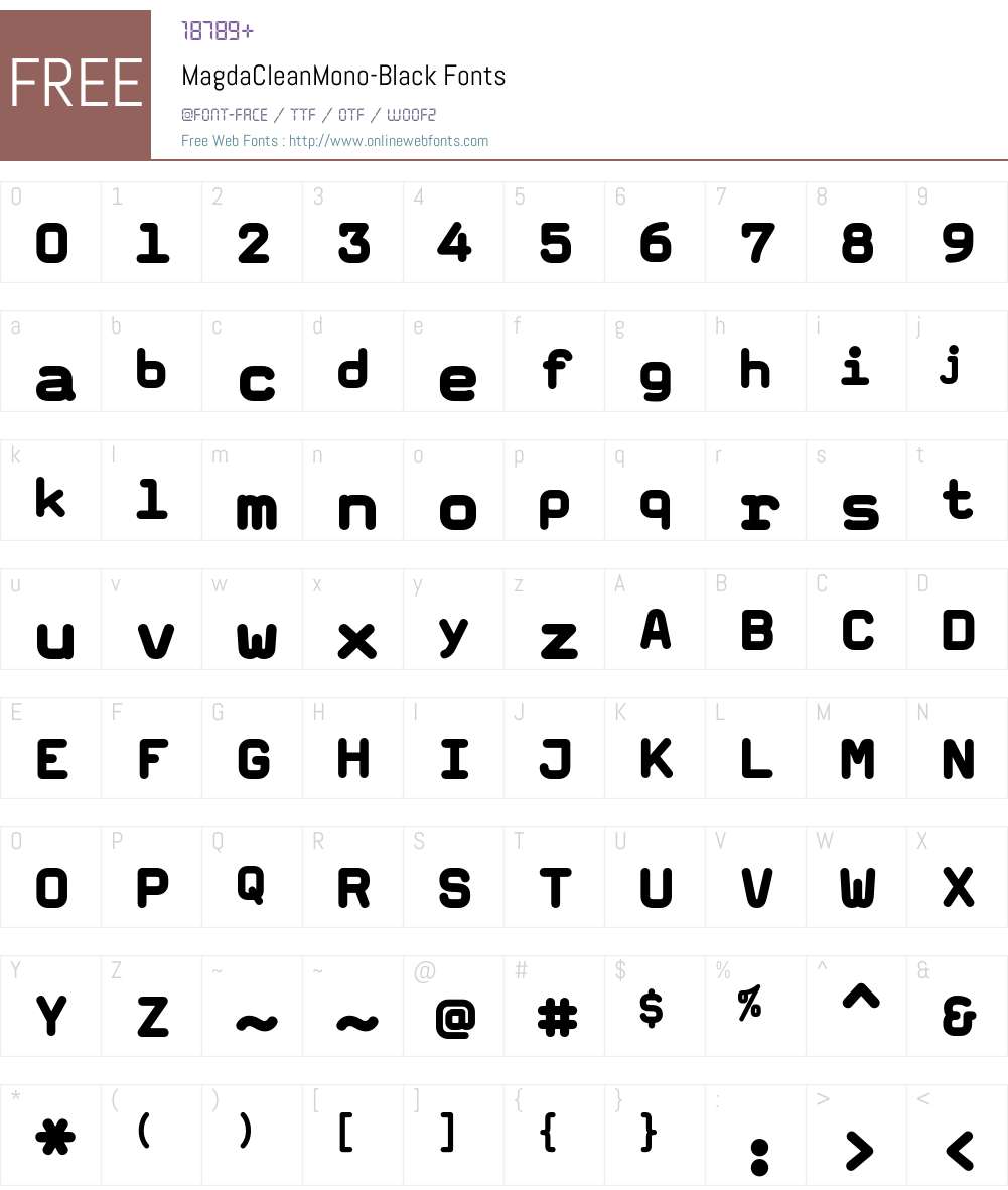 MagdaCleanMono Font Screenshots