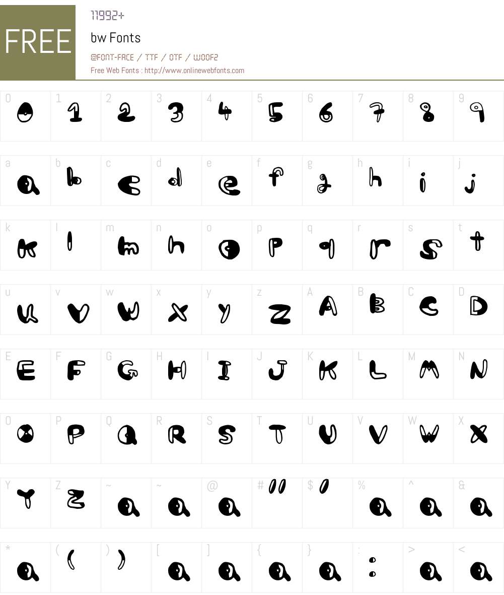 bw Font Screenshots