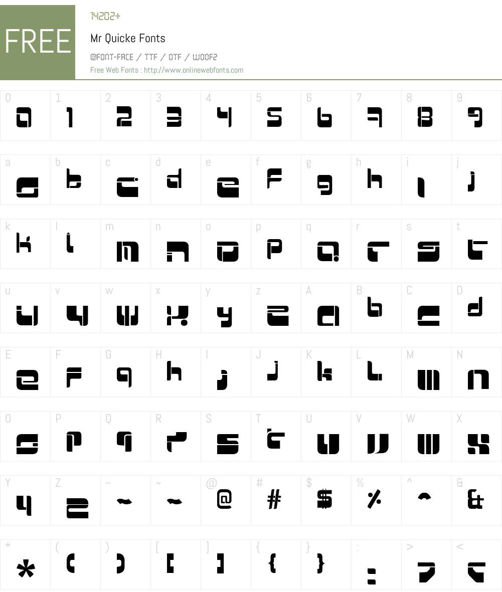 Mr Quicke Font Screenshots