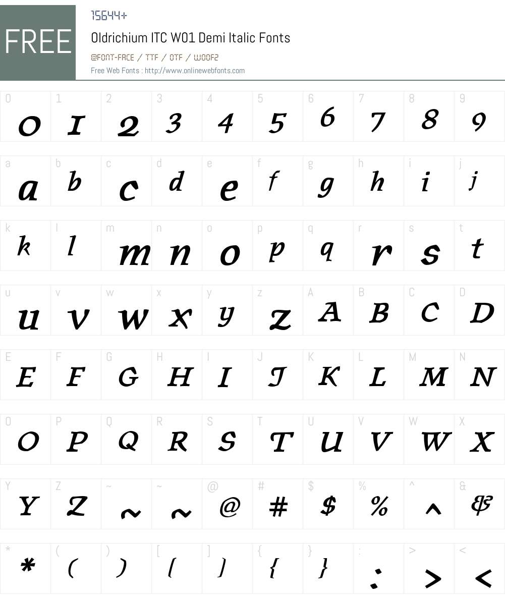 OldrichiumITCW01-DemiIt Font Screenshots