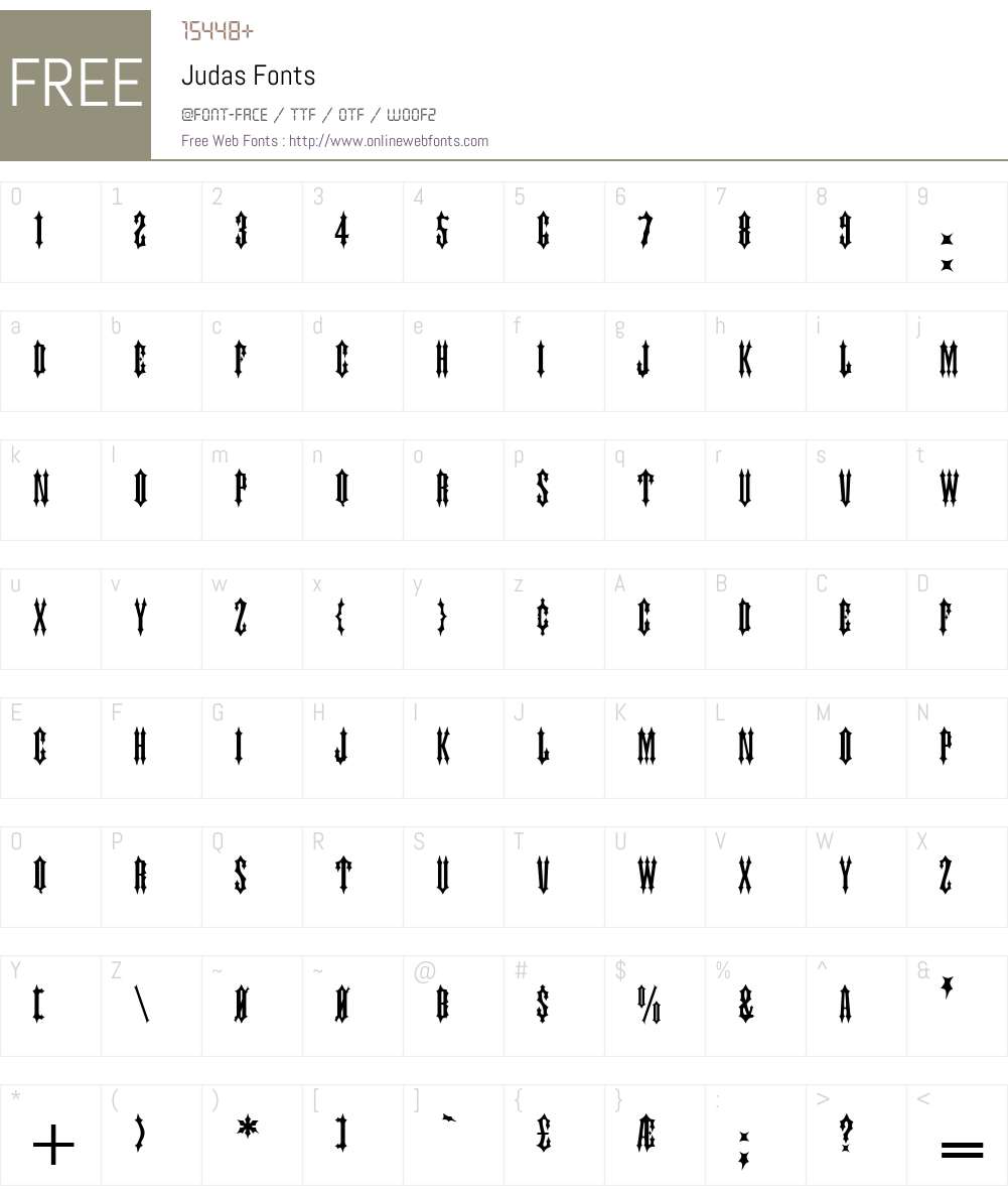 Judas Font Screenshots