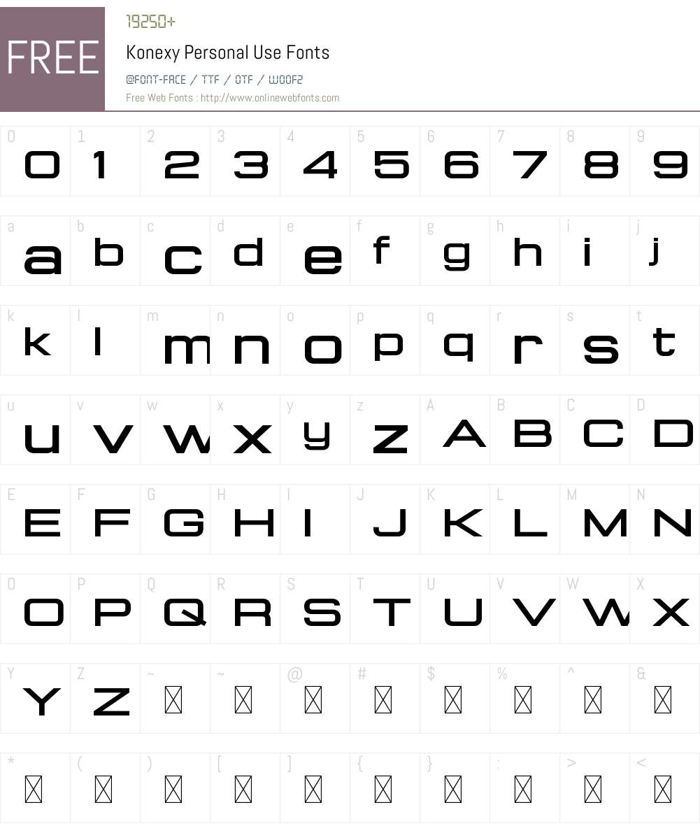 Konexy Personal Use Font Screenshots