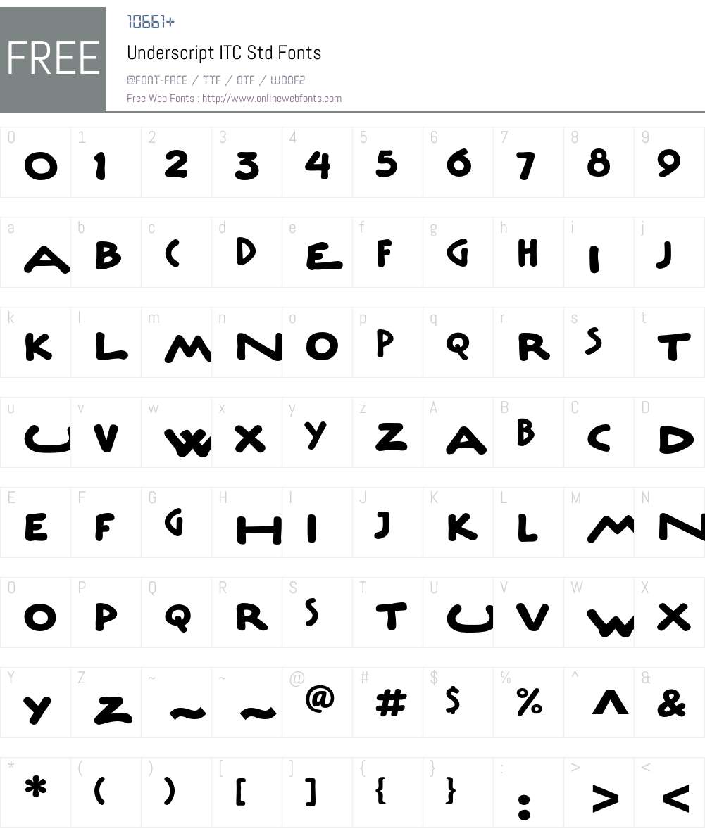 Underscript ITC Std Font Screenshots