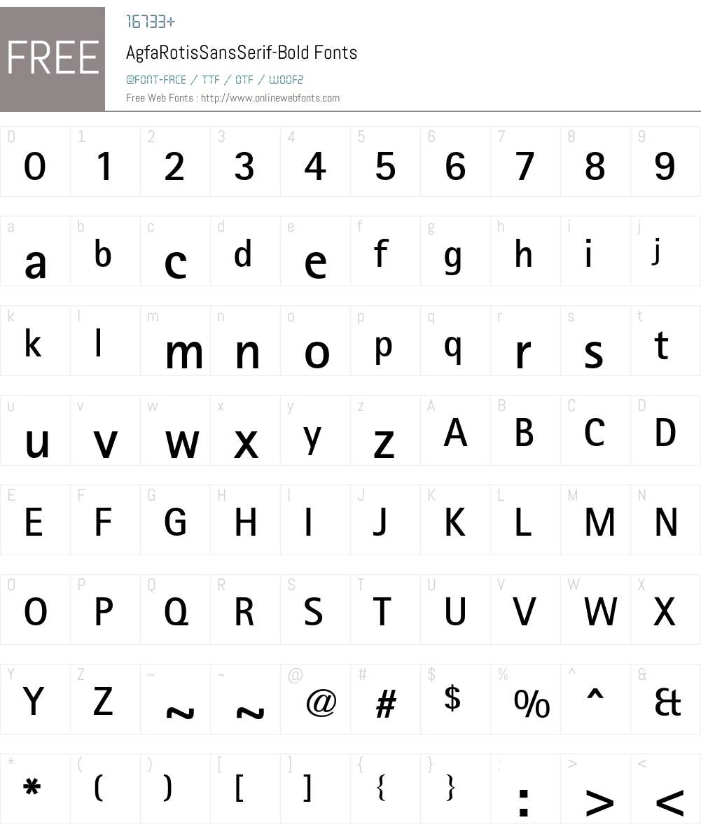 AgfaRotisSansSerif Font Screenshots