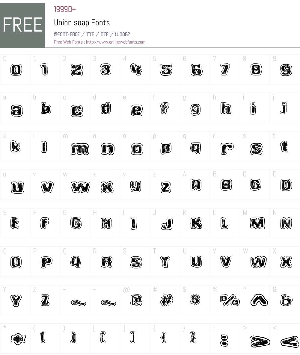 Union soap Font Screenshots