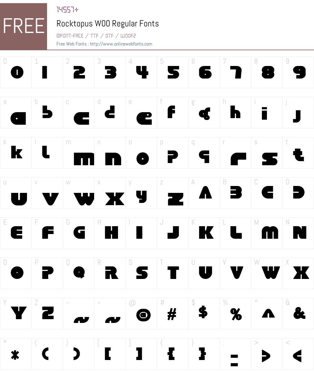 RocktopusW00-Regular Font Screenshots