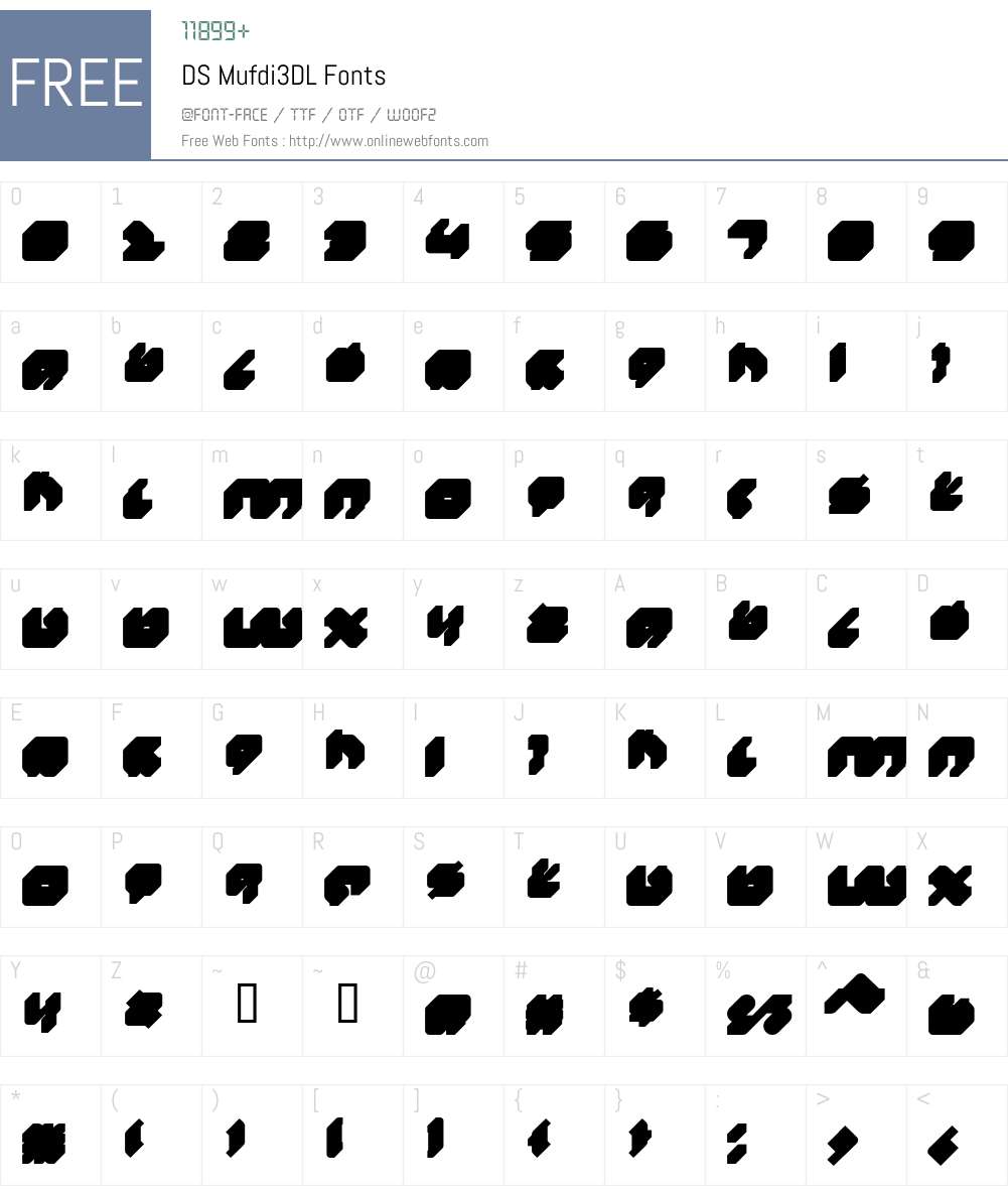 DS Mufdi3DL Font Screenshots