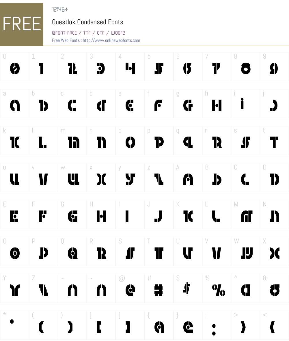 Questlok Condensed Font Screenshots