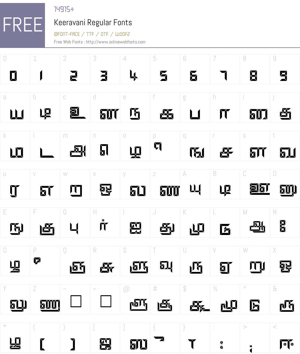 Keeravani Font Screenshots