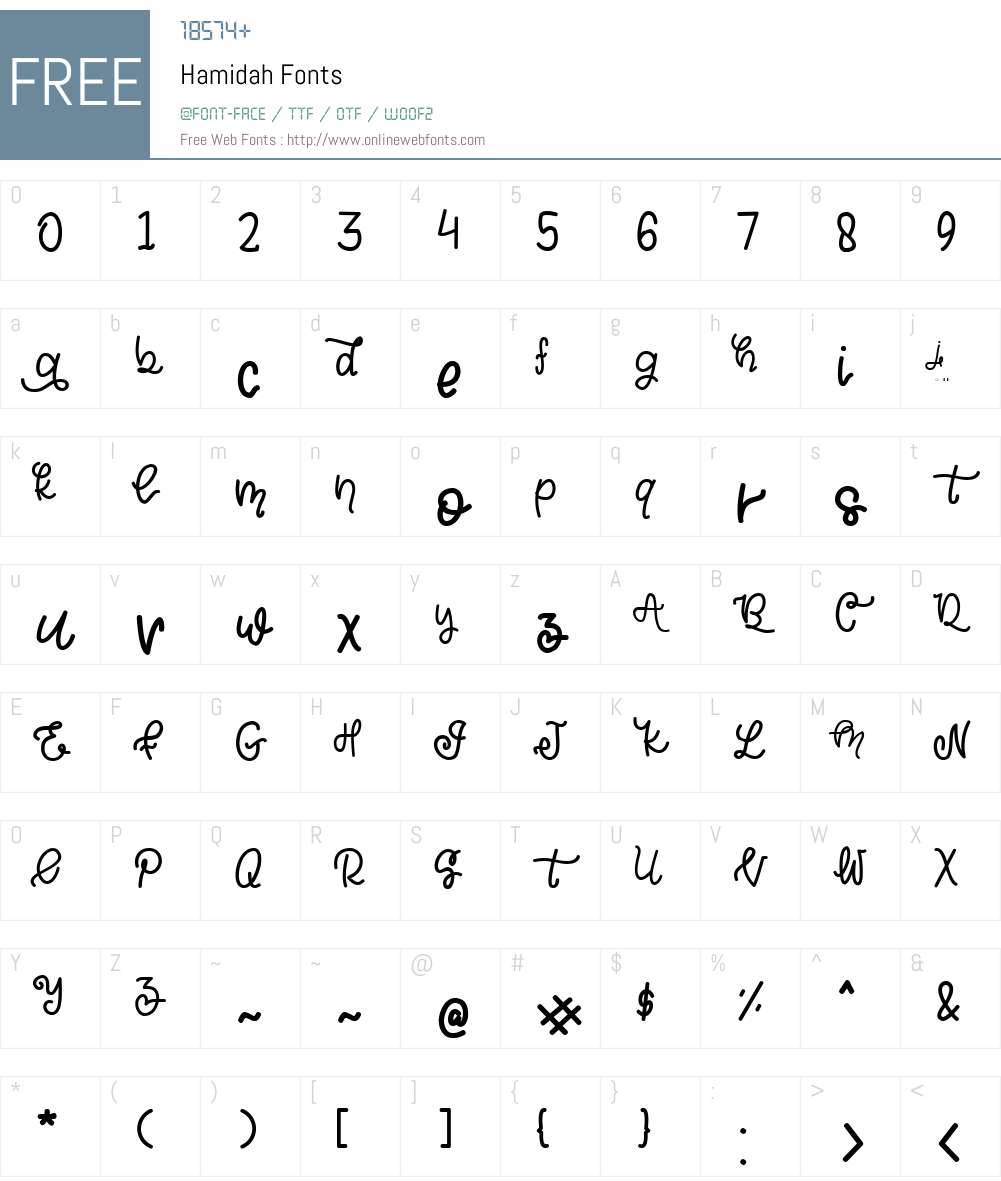 Hamidah Font Screenshots