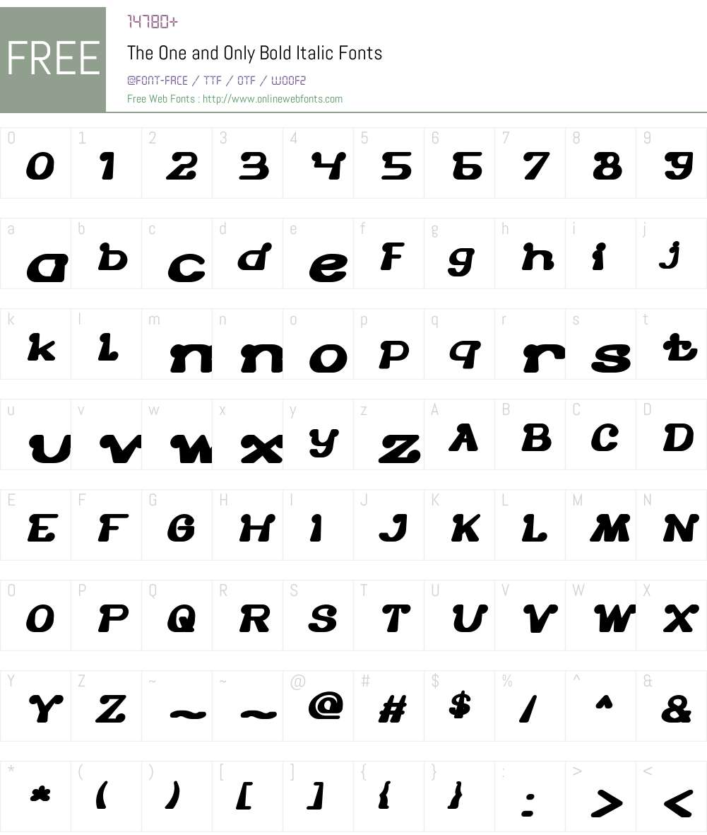 The One and Only Font Screenshots