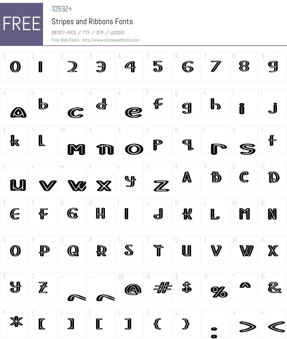 Stripes and Ribbons Font Screenshots