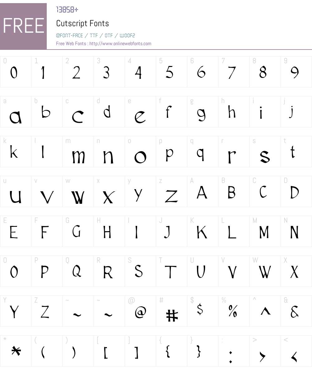 Cutscript Font Screenshots