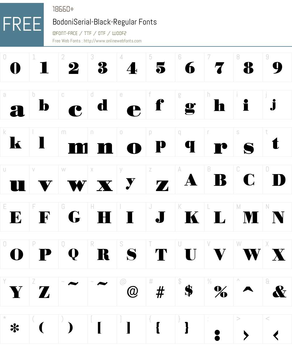 BodoniSerial-Black Font Screenshots