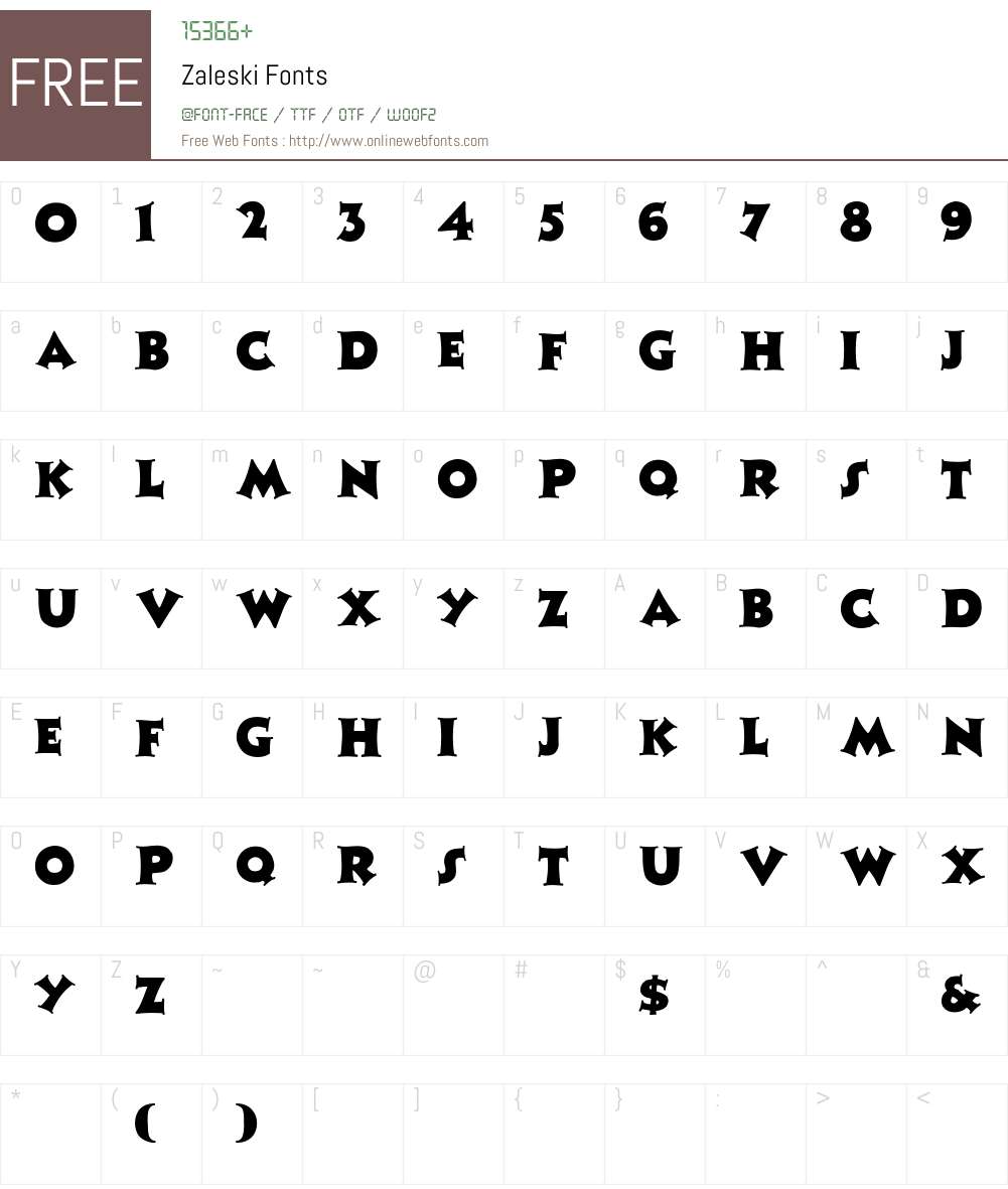Zaleski Font Screenshots