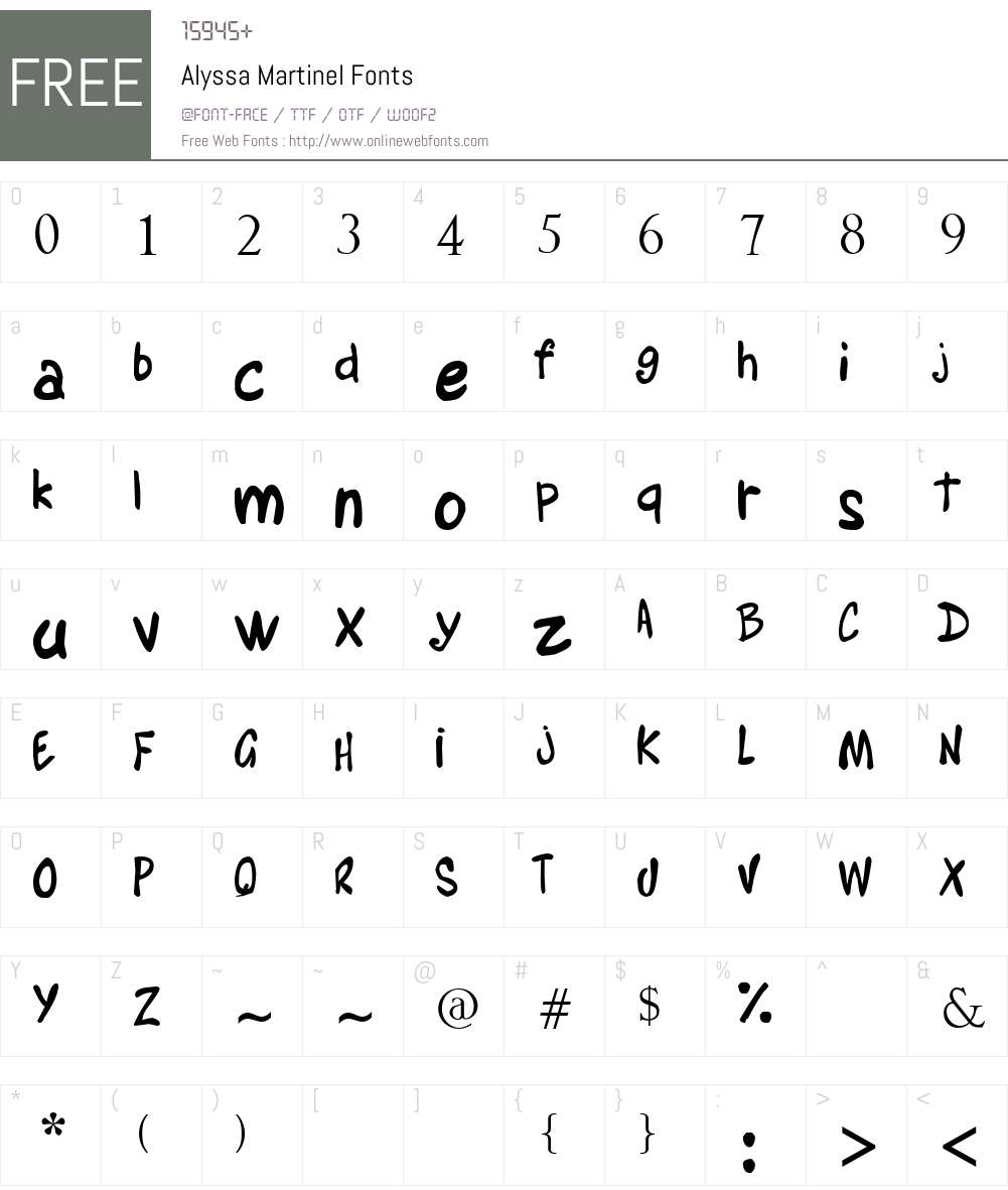 Alyssa Martinel Font Screenshots