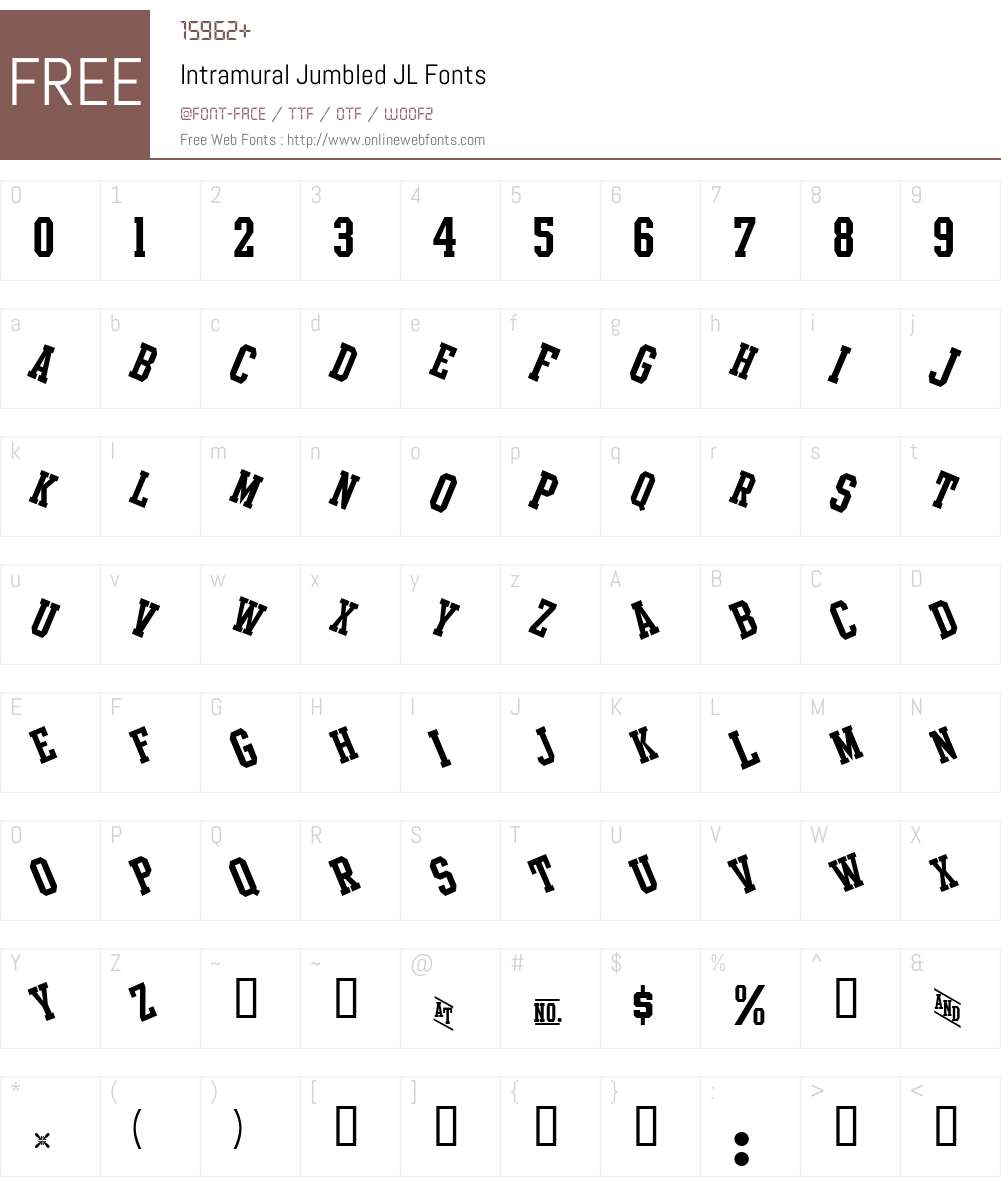 Intramural Jumbled JL Font Screenshots