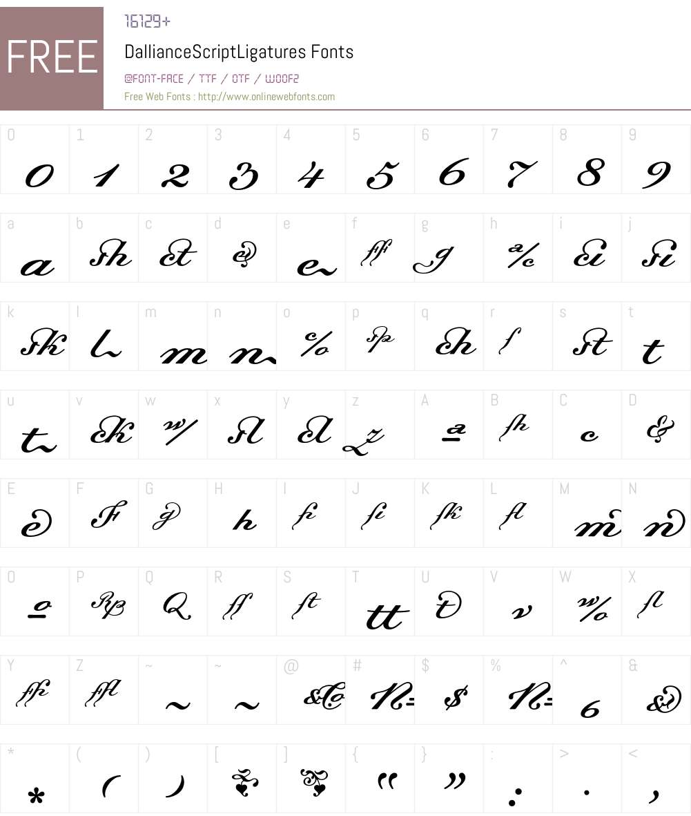 Dalliance Font Screenshots