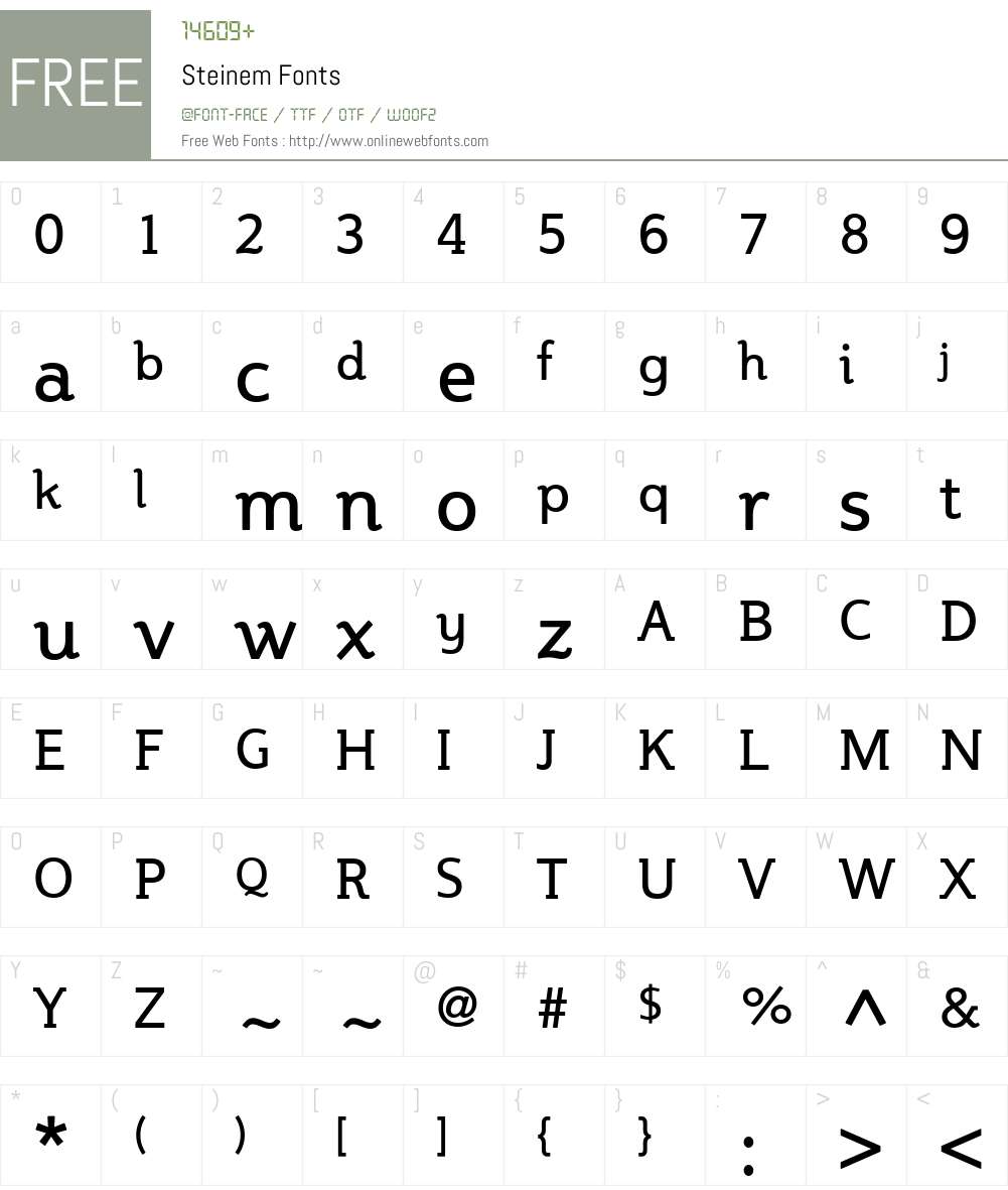 Steinem Font Screenshots