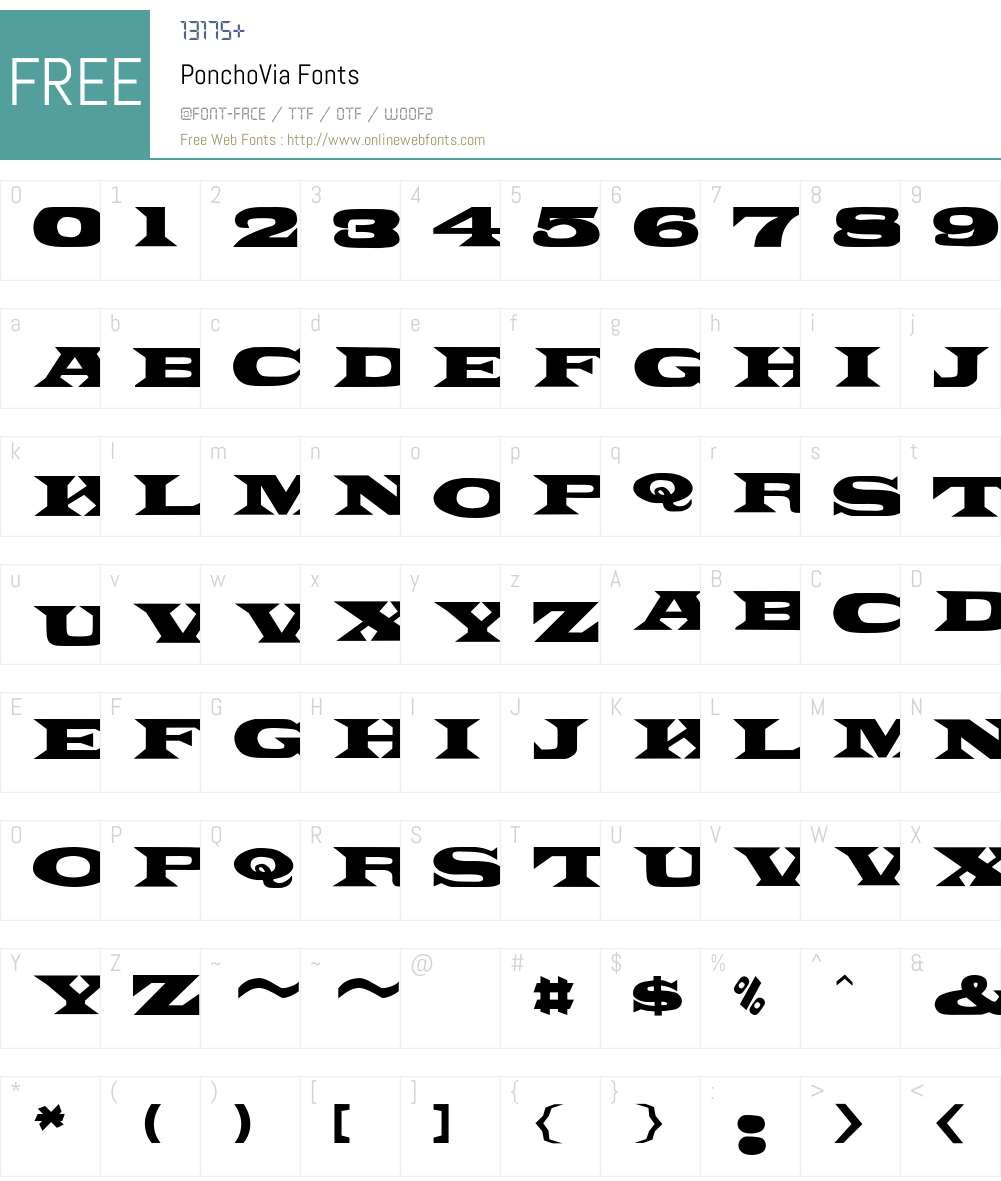 PonchoVia Font Screenshots