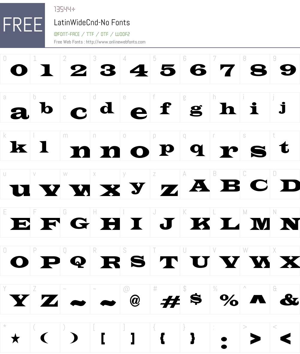 LatinWideCnd-No Font Screenshots