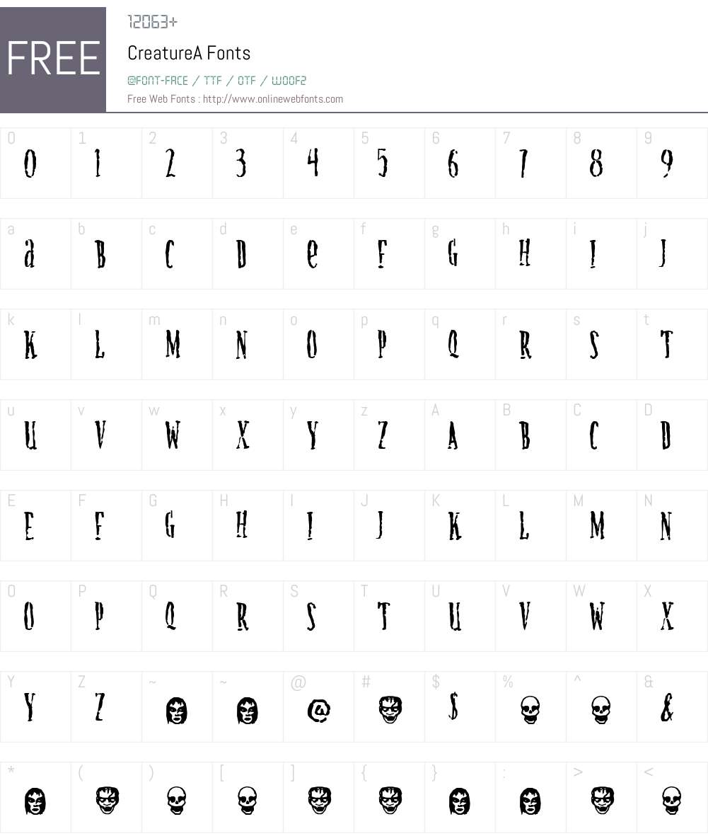 Creature Font Screenshots