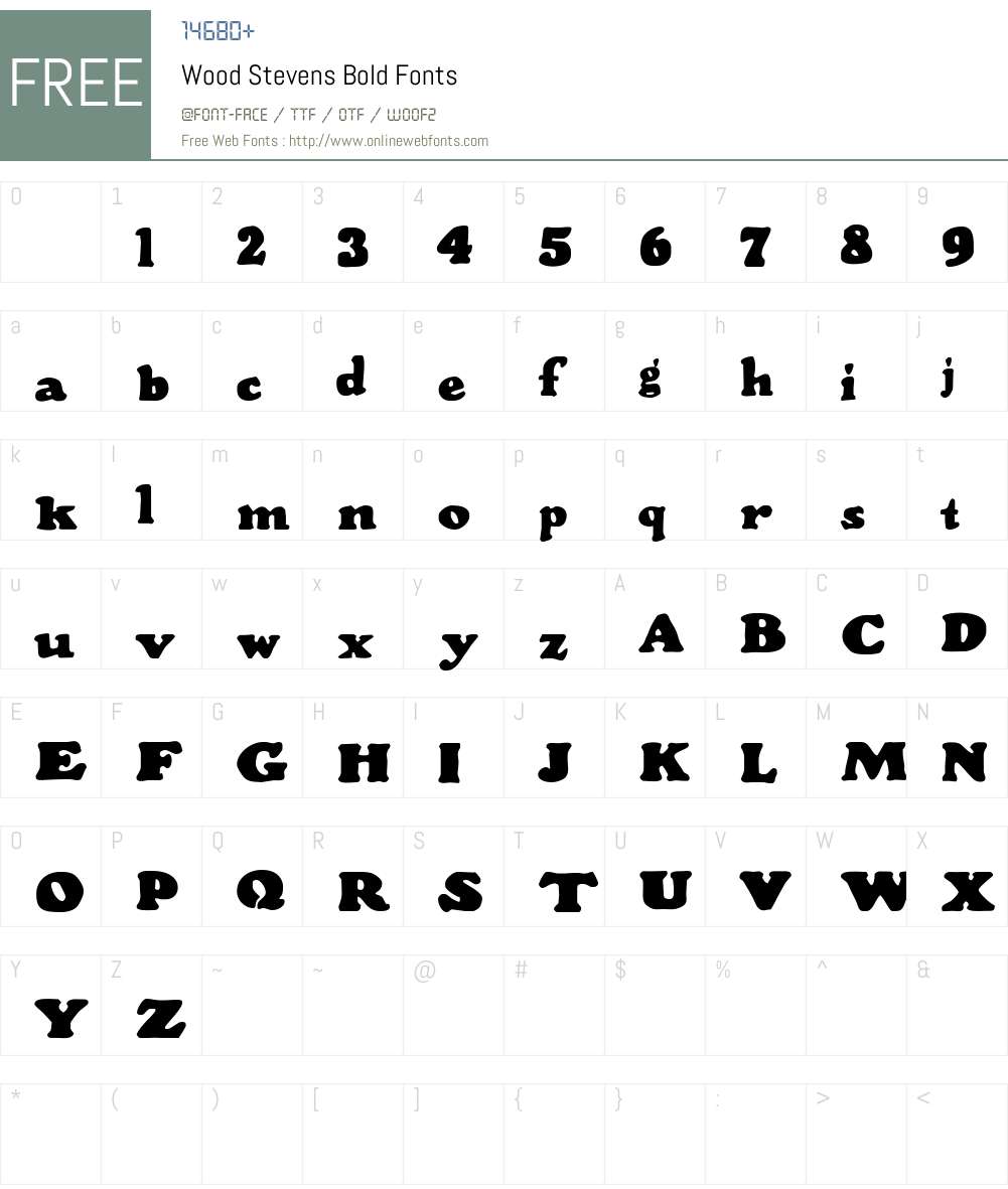 Wood Stevens Bold Font Screenshots