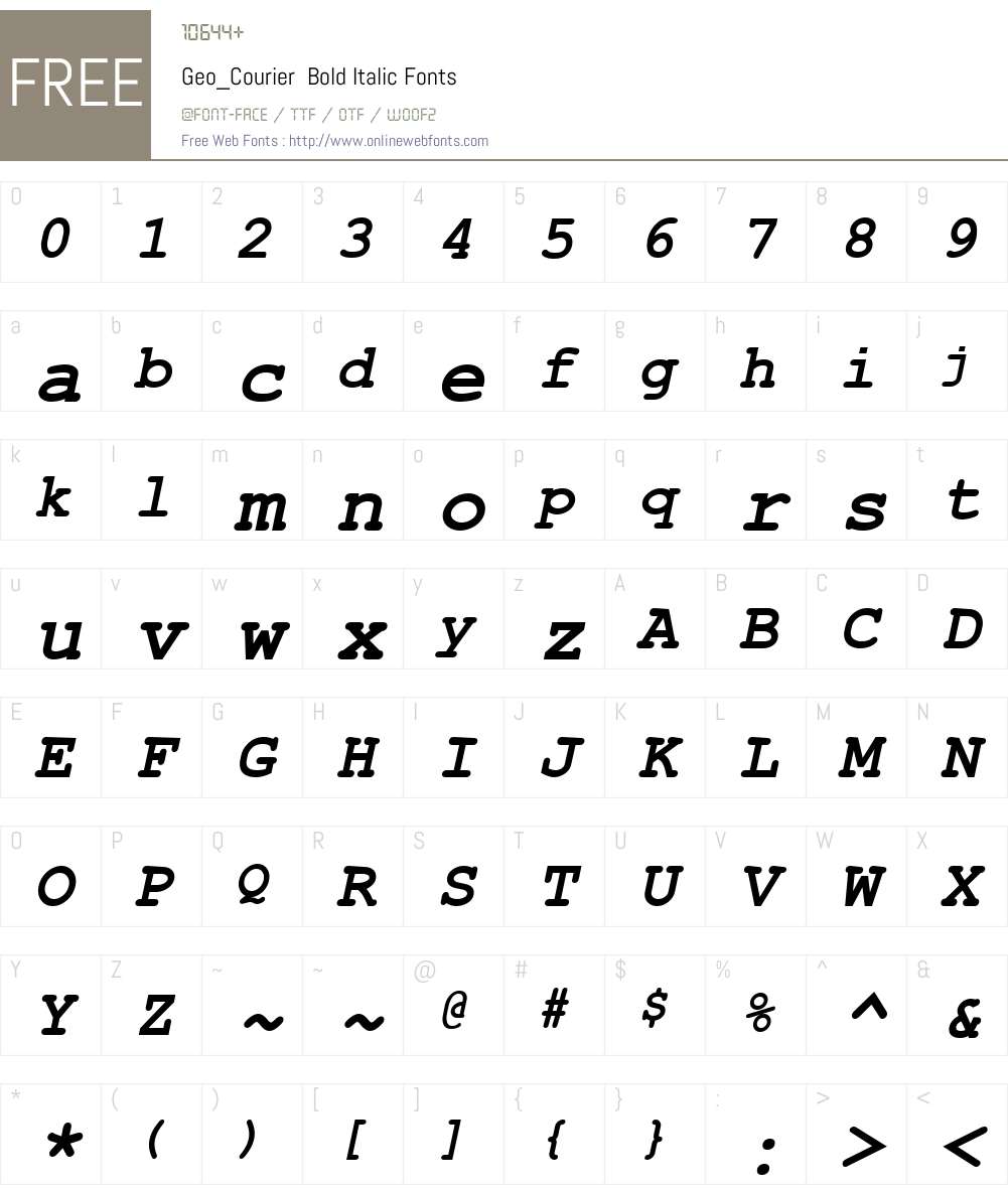 Geo_Courier Font Screenshots