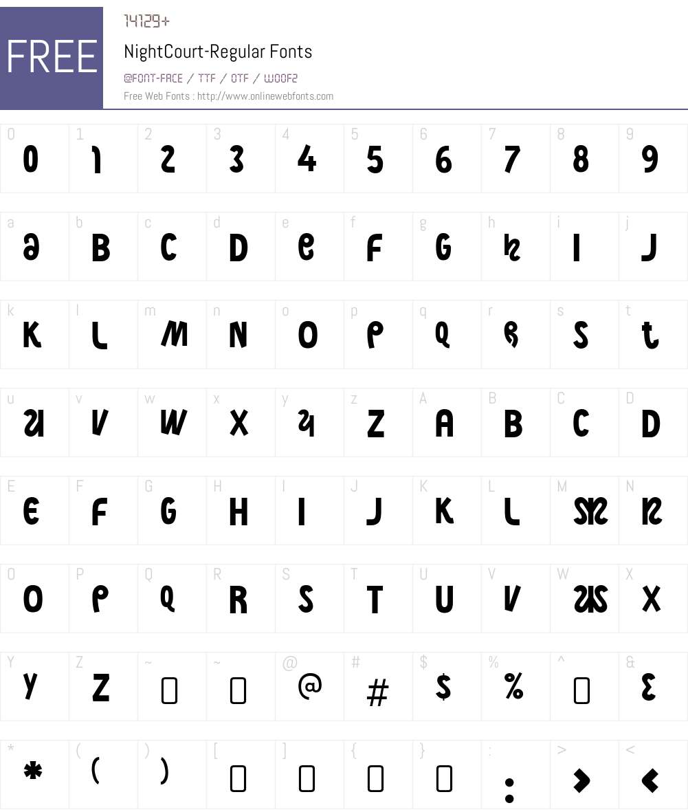 Night Court Font Screenshots