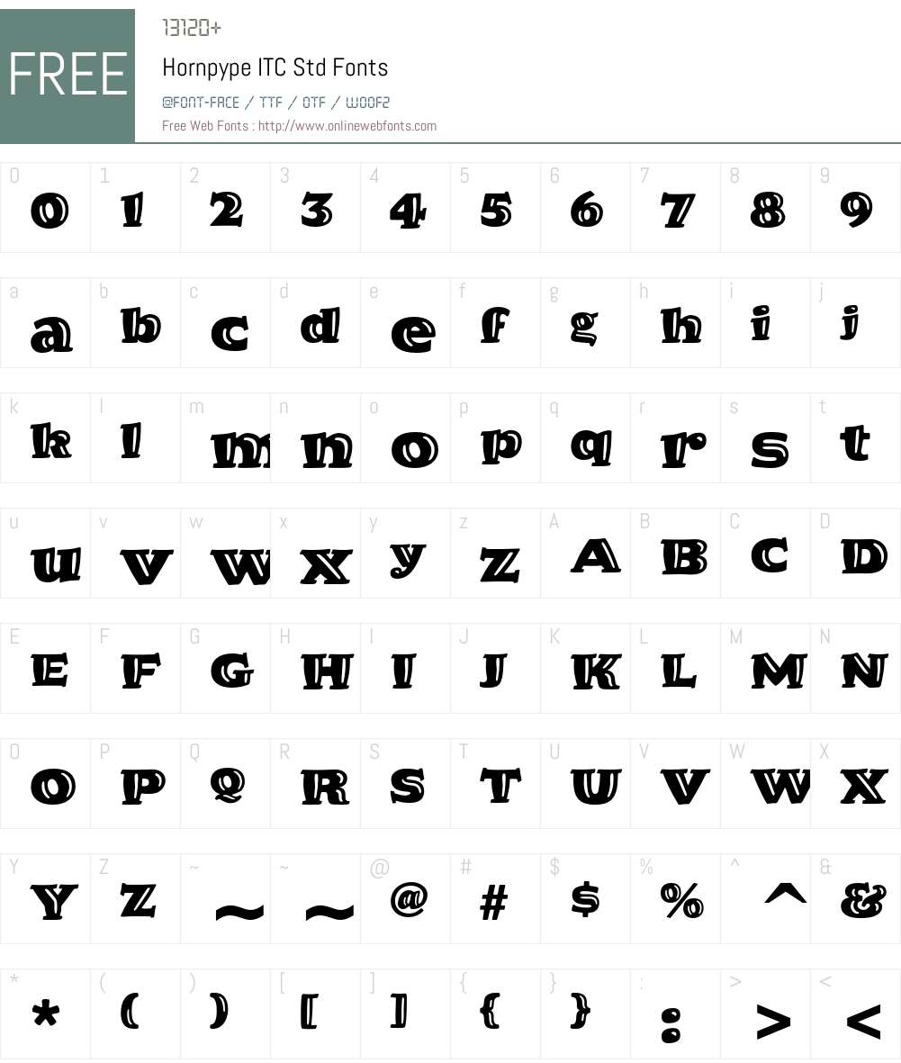 Hornpype ITC Std Font Screenshots
