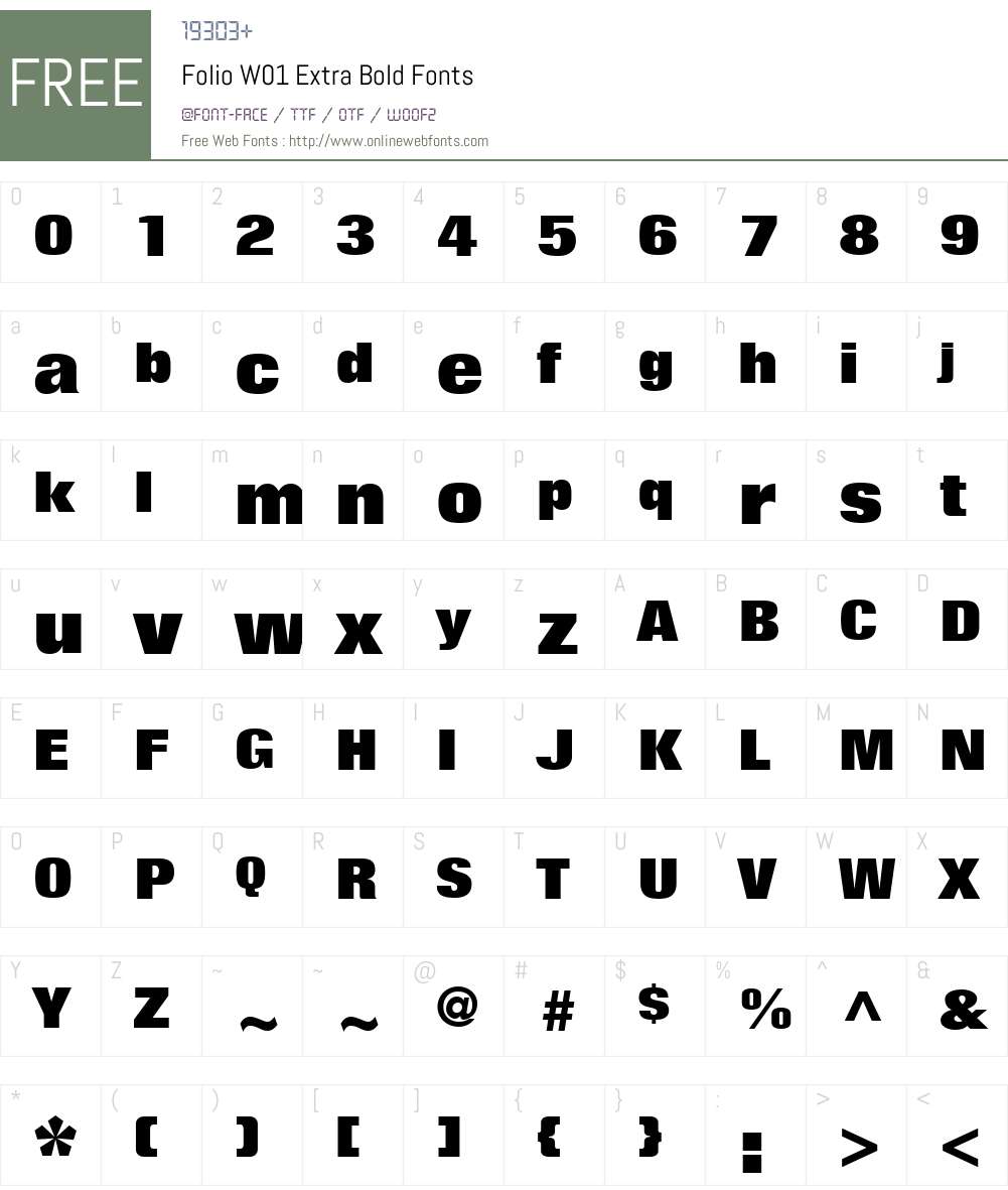 FolioW01-ExtraBold Font Screenshots