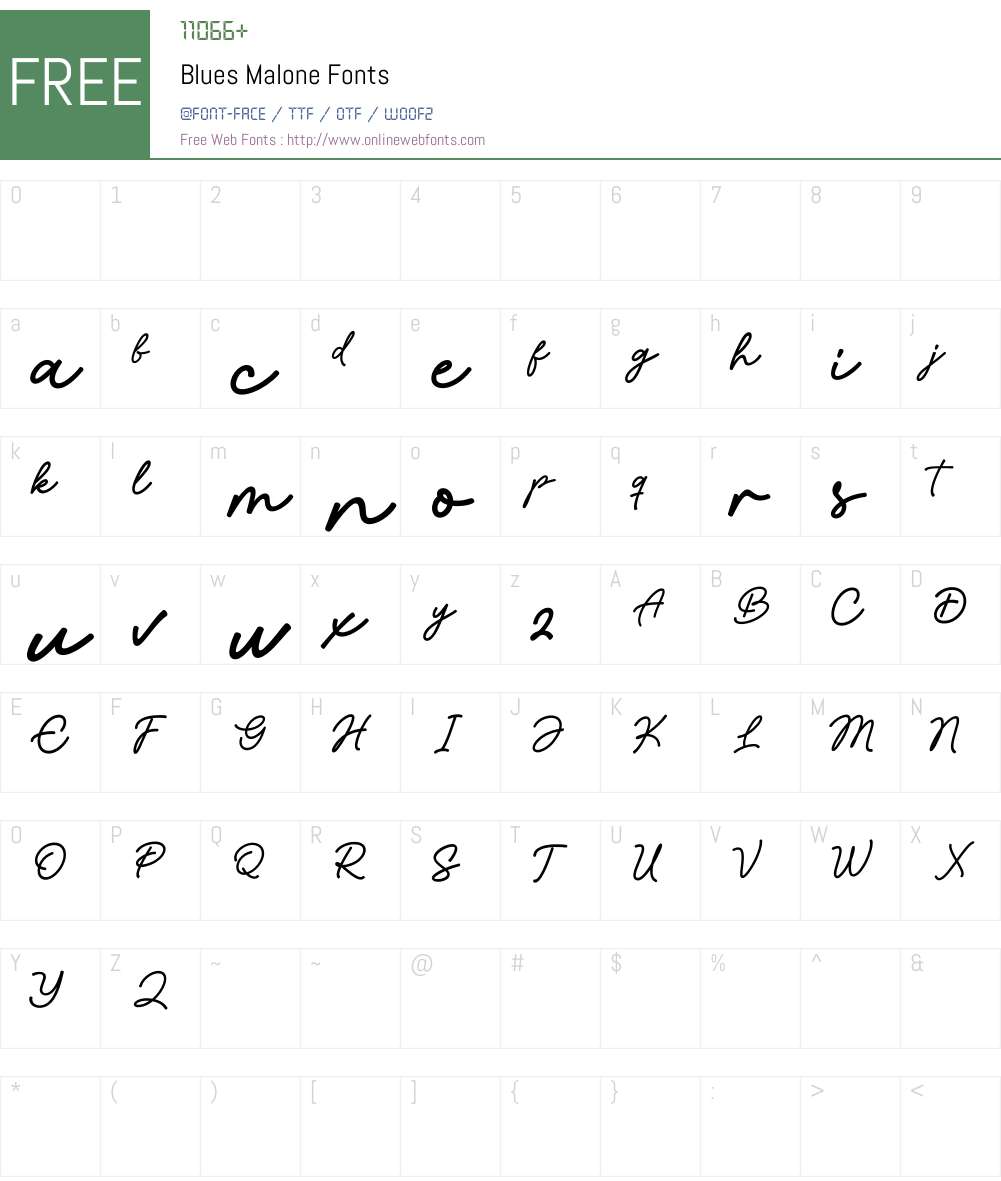 Blues Malone Font Screenshots