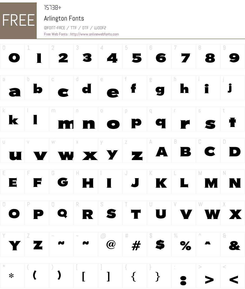 Arlington Font Screenshots