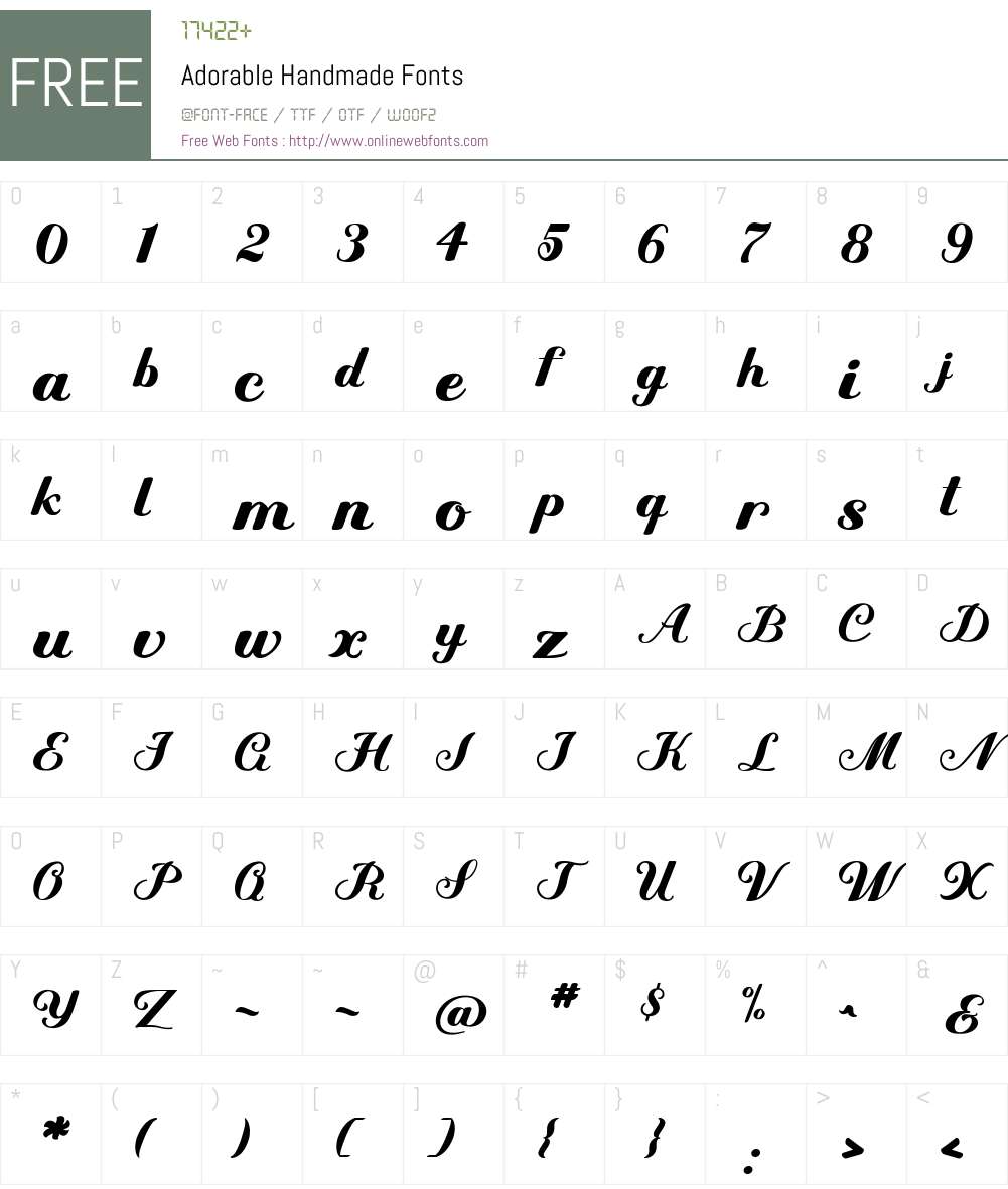 Adorable Handmade 1.000 Fonts Free Download