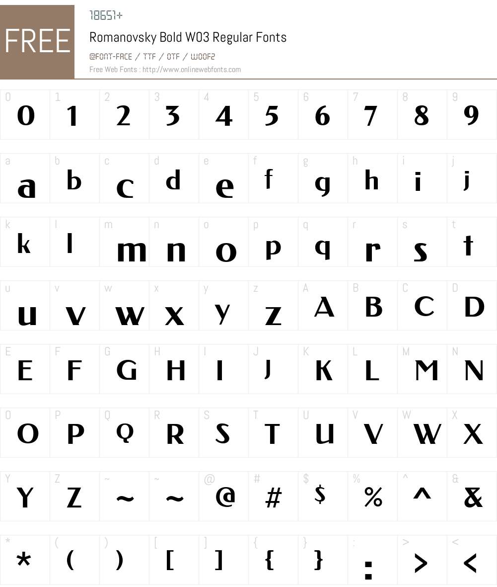 Romanovsky Font Screenshots