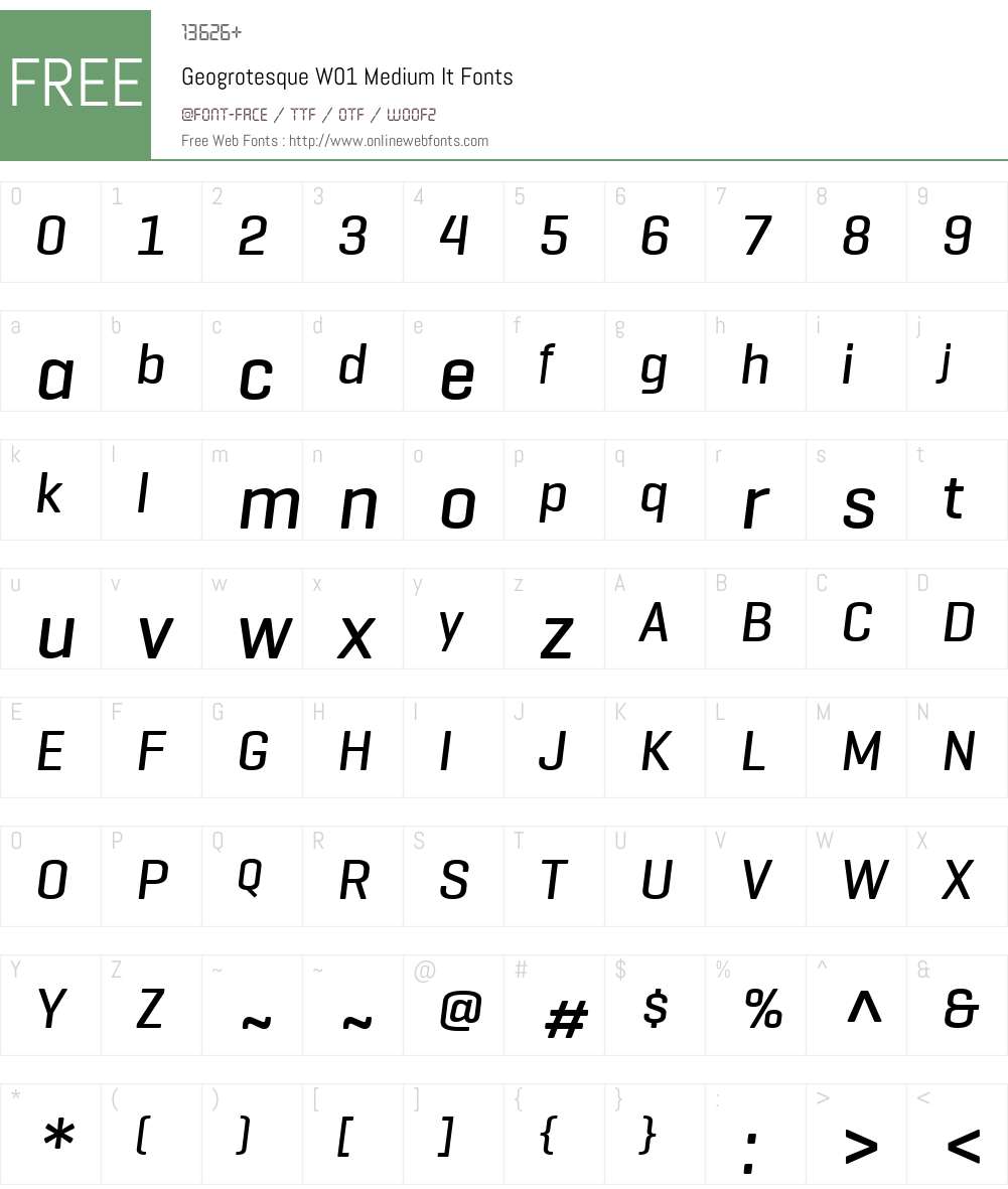 GeogrotesqueW01-MediumIt Font Screenshots