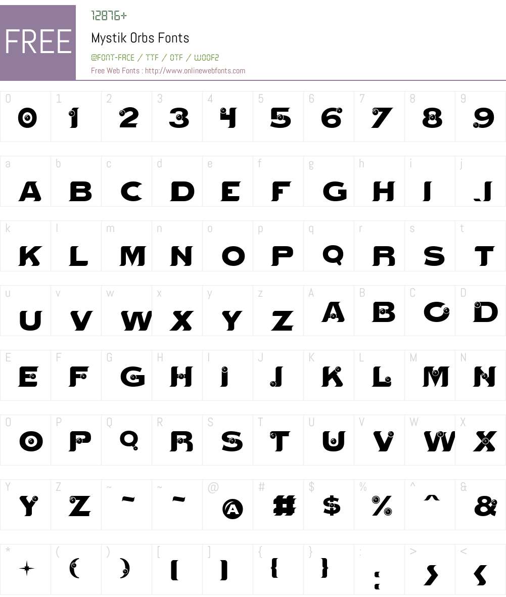 Mystik Orbs Font Screenshots